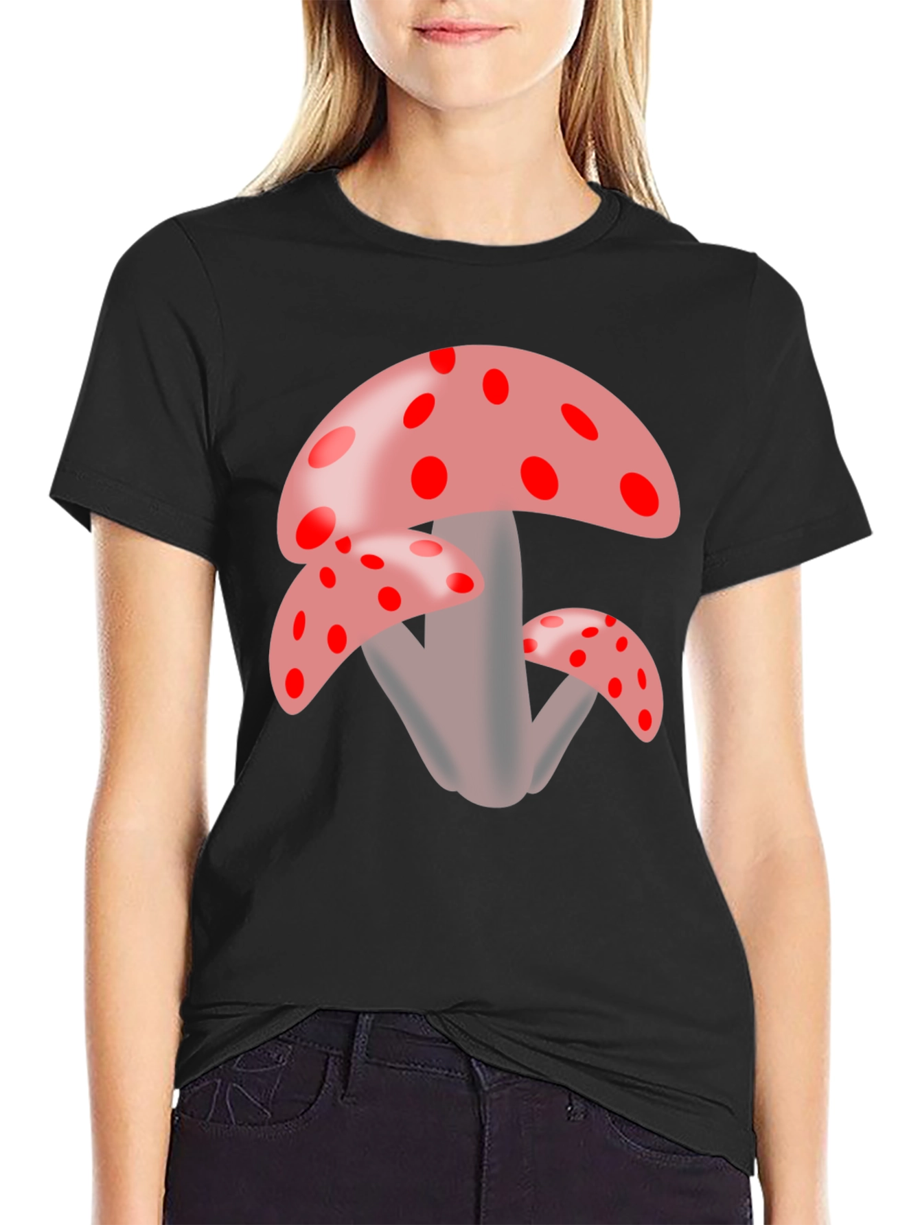 Mushroom Graphic Black Tee