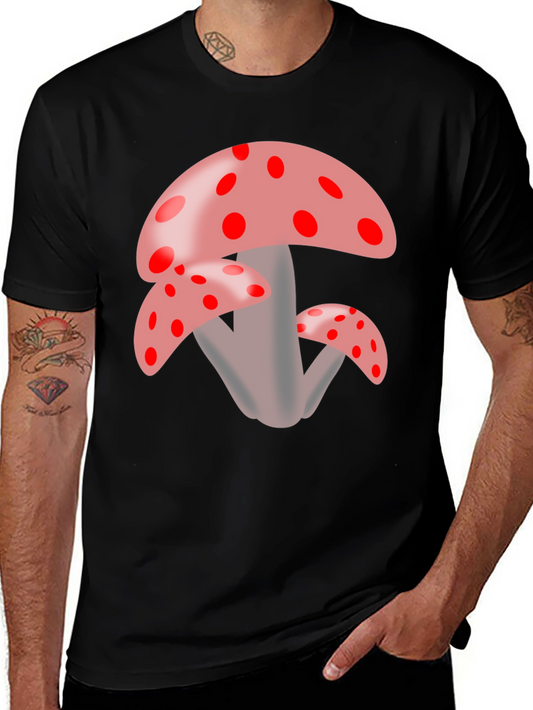Mushroom Graphic Black Tee