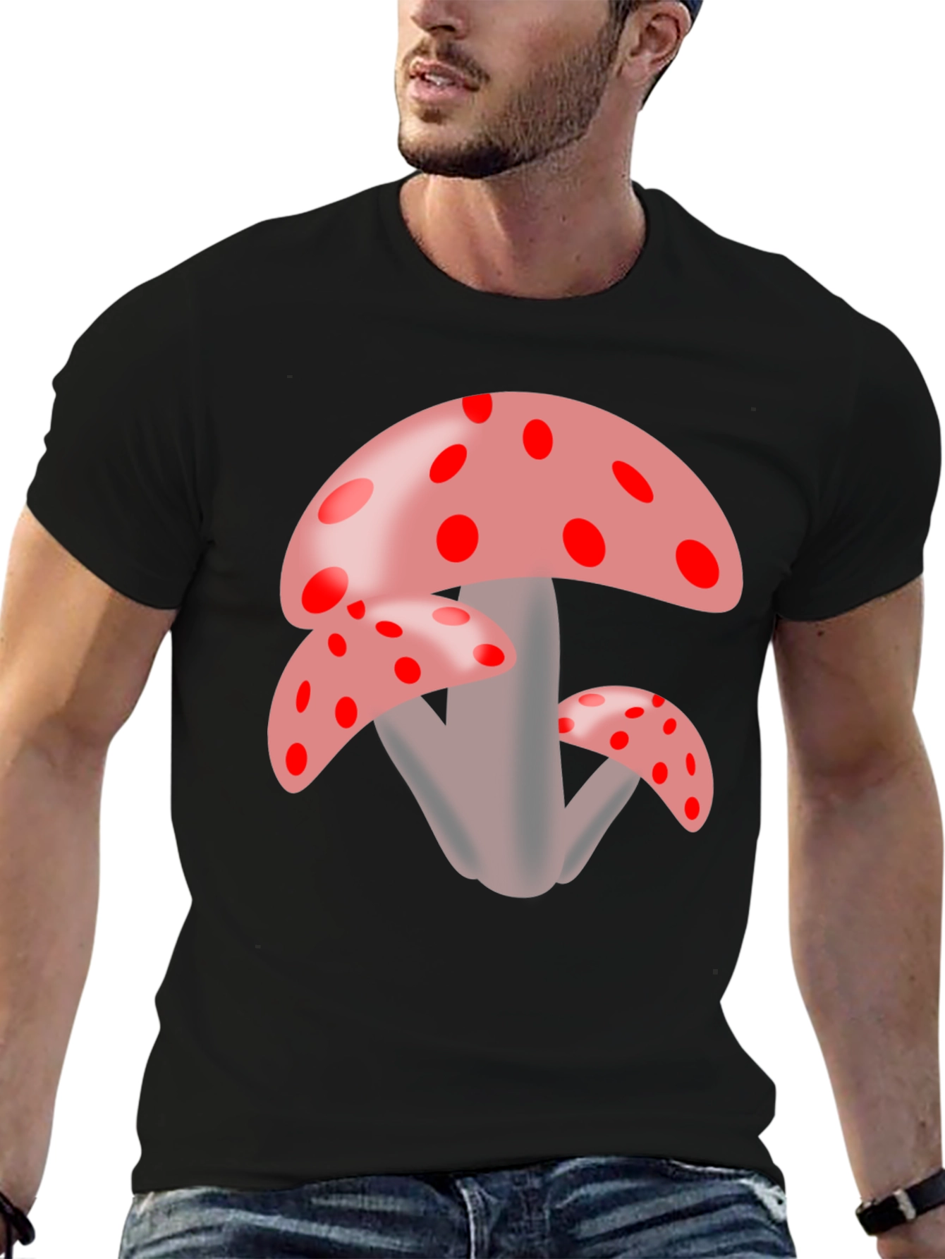 Mushroom Graphic Black Tee