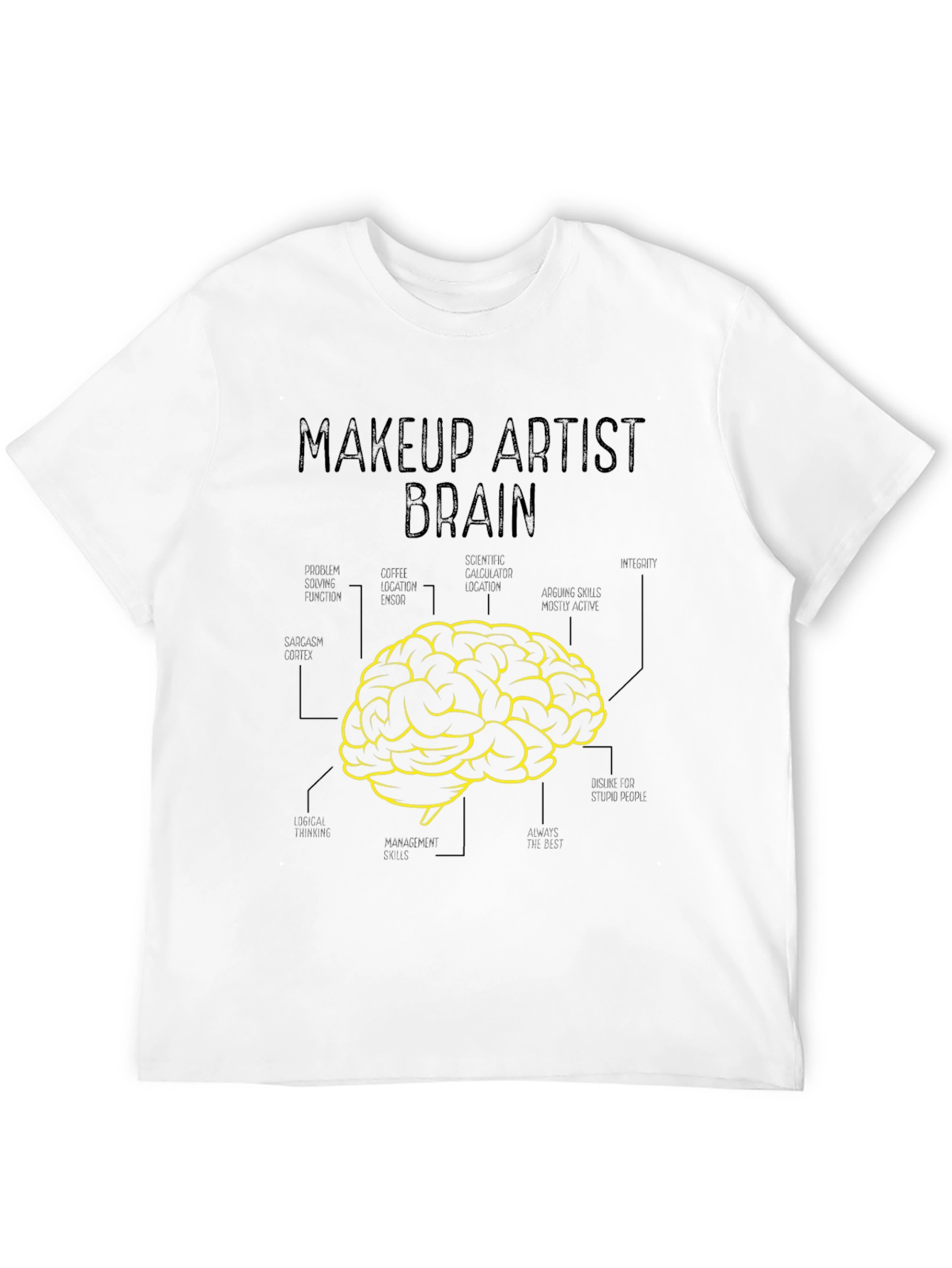 Makeup Artist Brain T-Shirt - Creative Graphic Tee