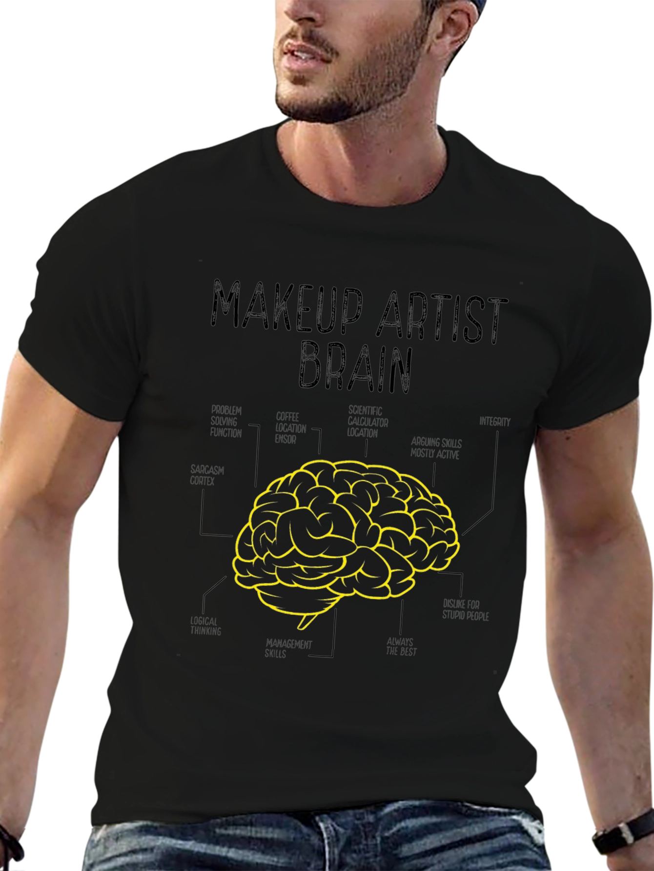 Makeup Artist Brain T-Shirt - Creative Graphic Tee