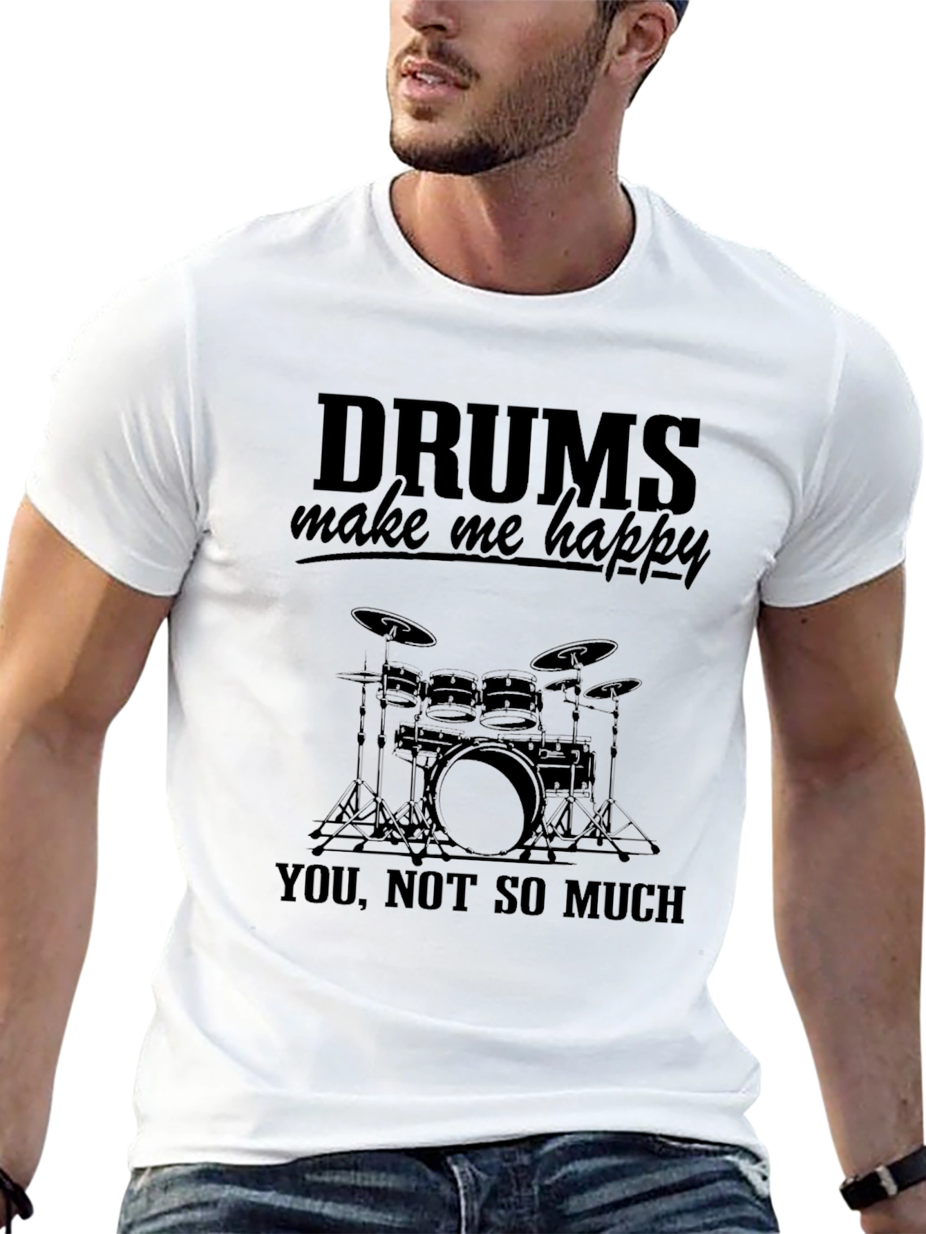 Drums Make Me Happy T-Shirt - Black