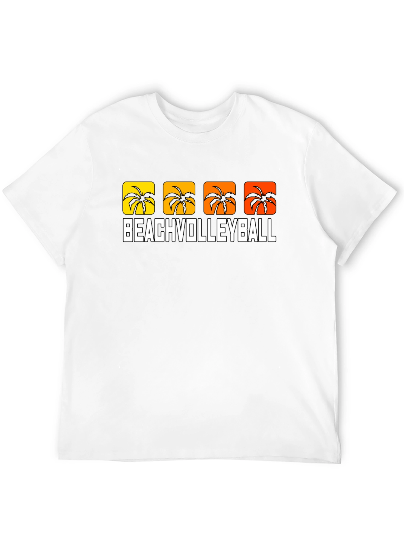 Beach Volleyball Palm Tree Graphic T-Shirt