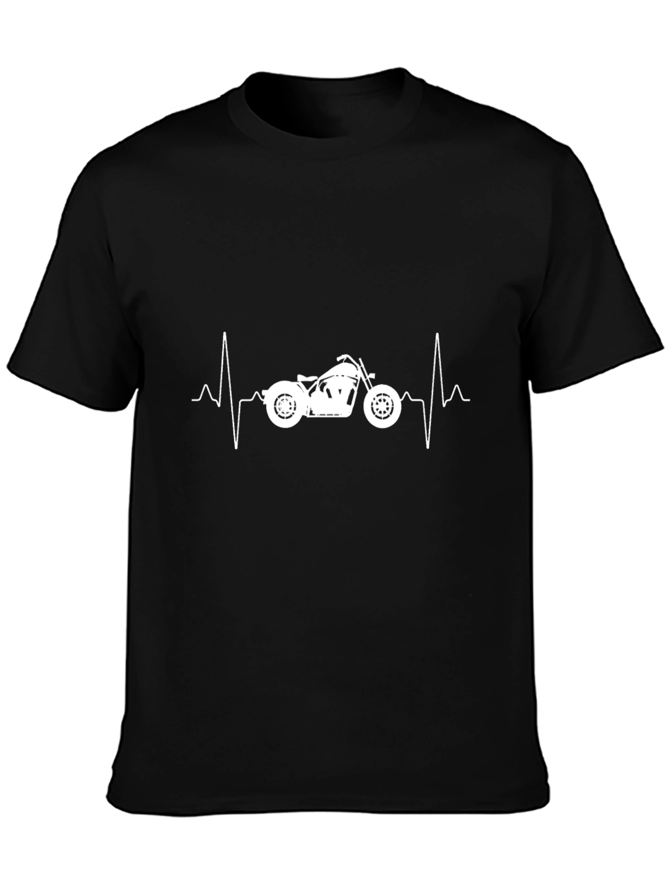 Motorcycle Heartbeat Black T-Shirt