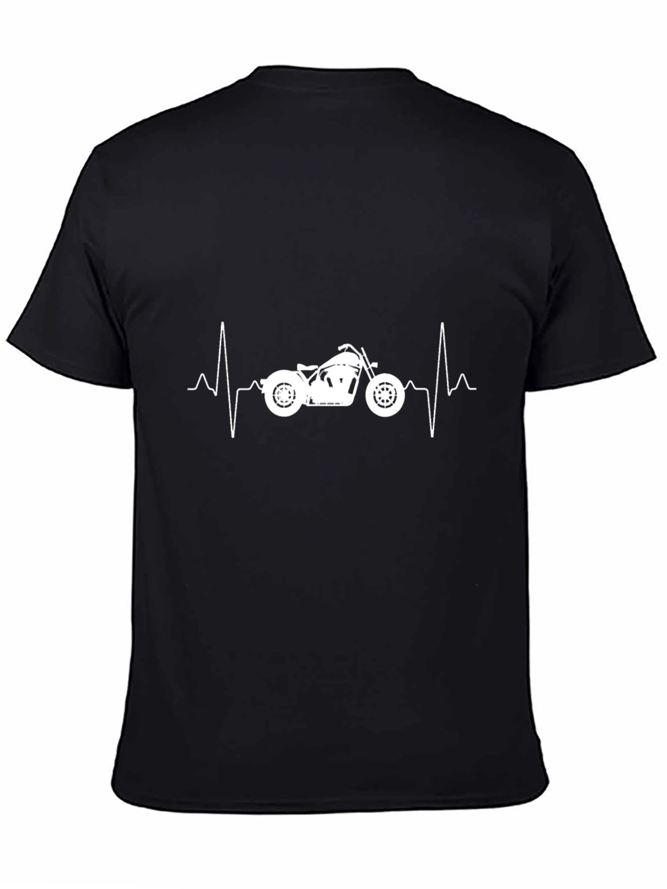 Motorcycle Heartbeat Black T-Shirt