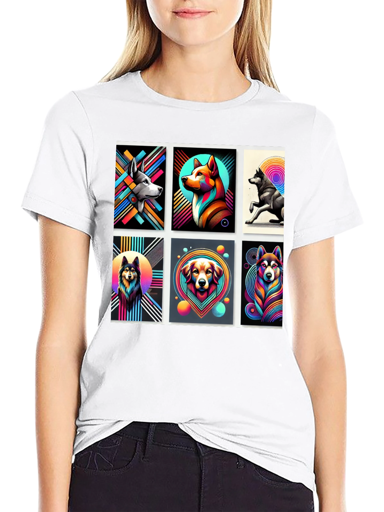 Colorful Dogs Graphic Tee