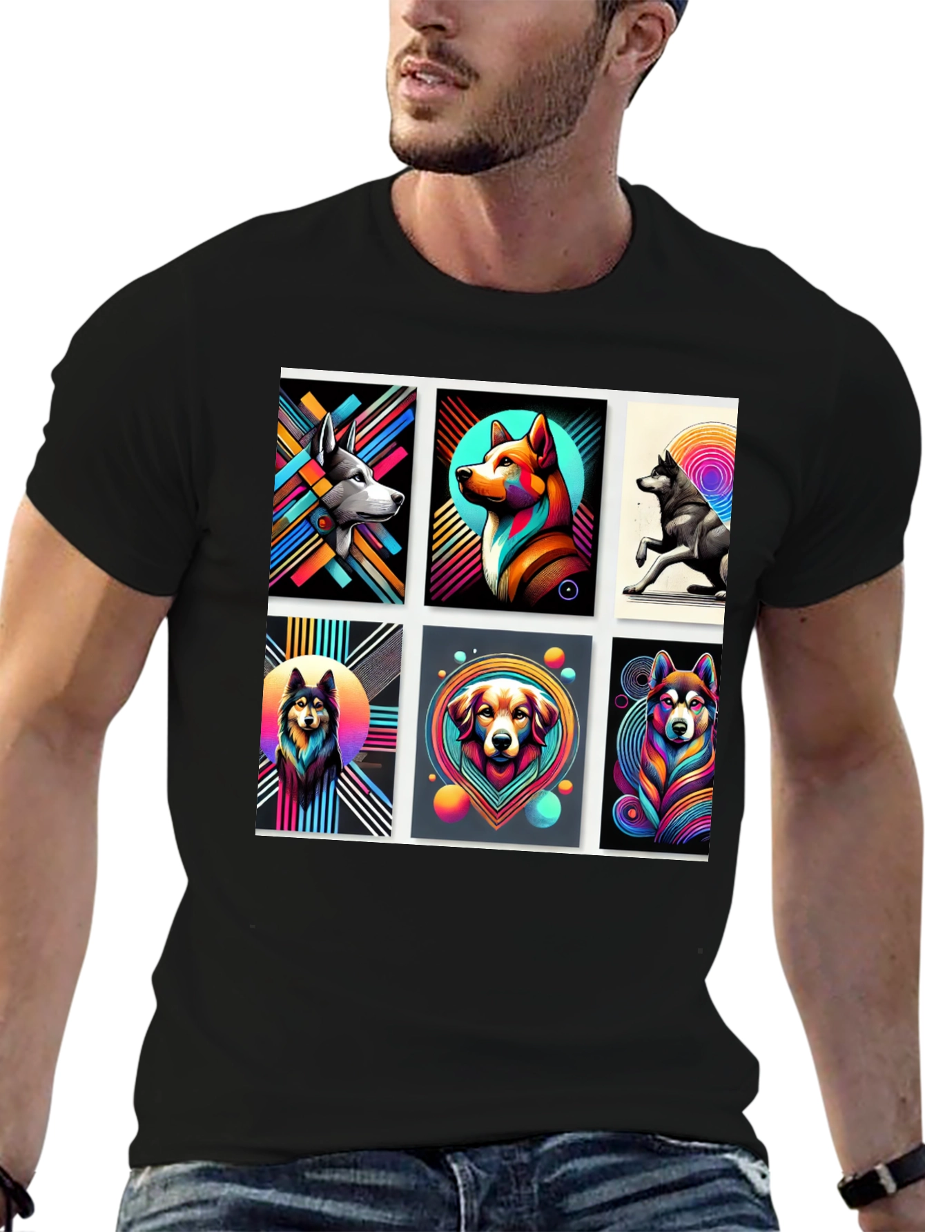 Colorful Dogs Graphic Tee