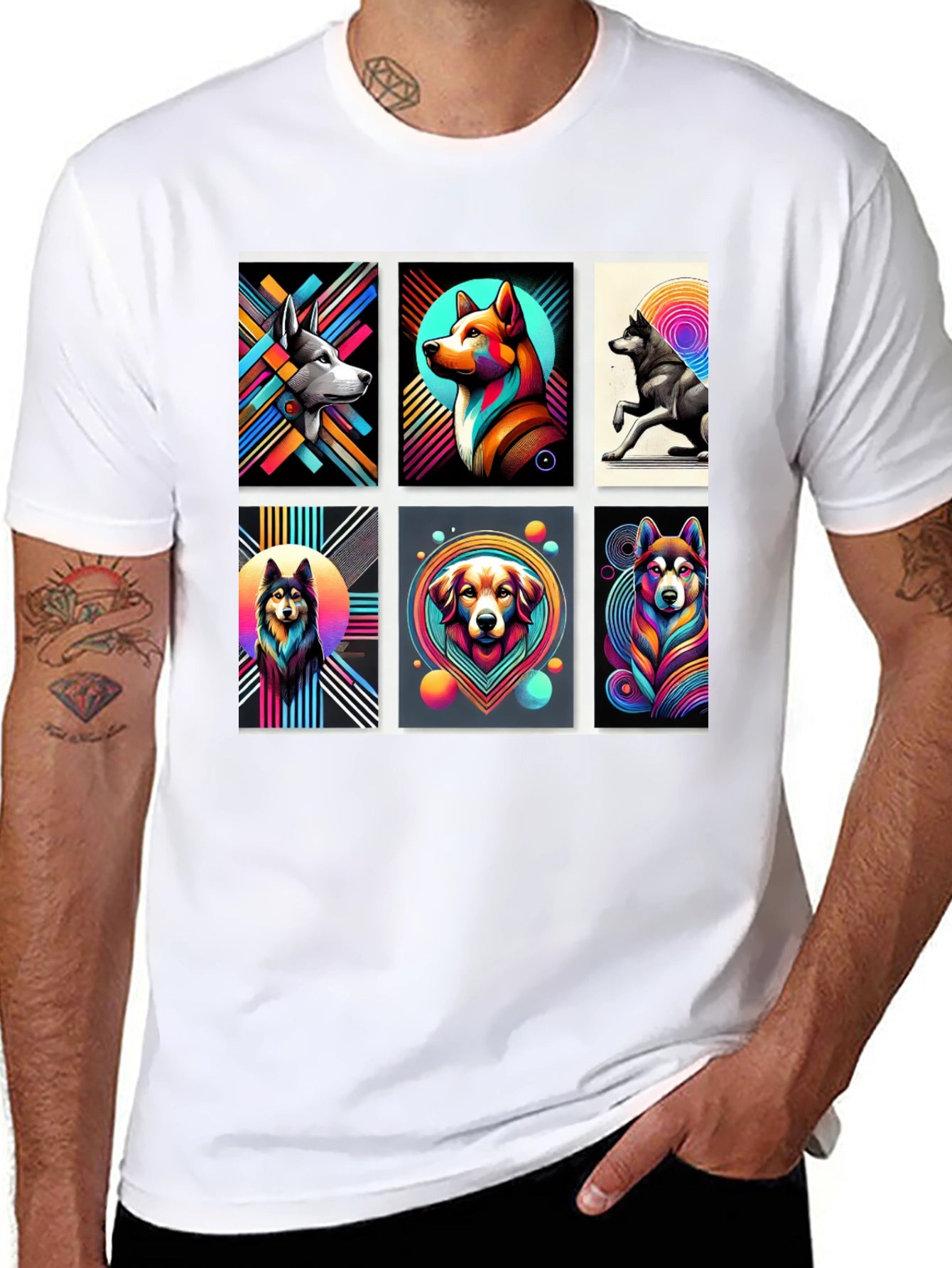 Colorful Dogs Graphic Tee