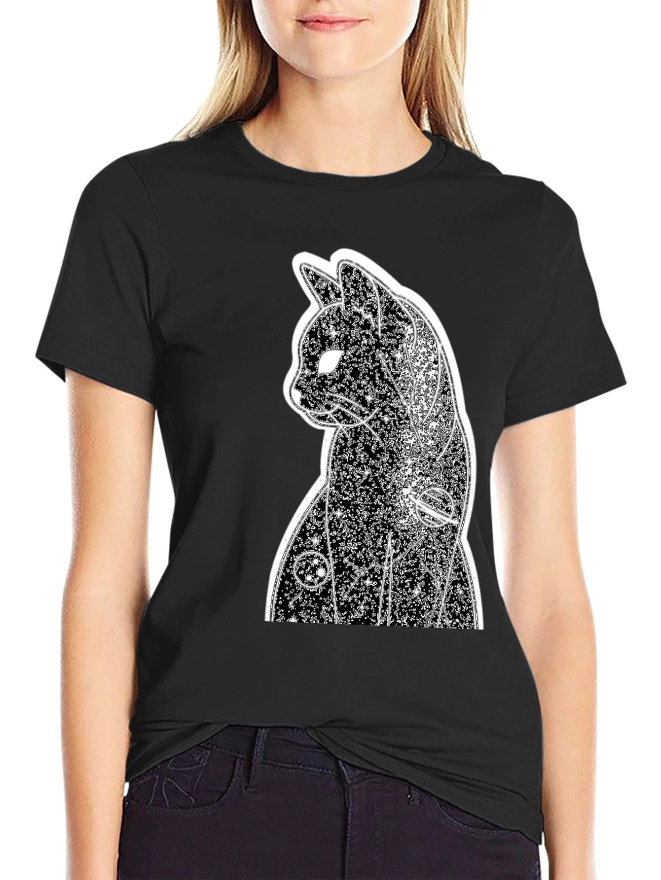 Cosmic Cat Black T-Shirt