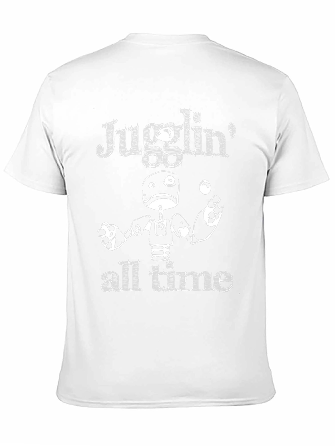 Juggling Robot Graphic Black Tee Shirt