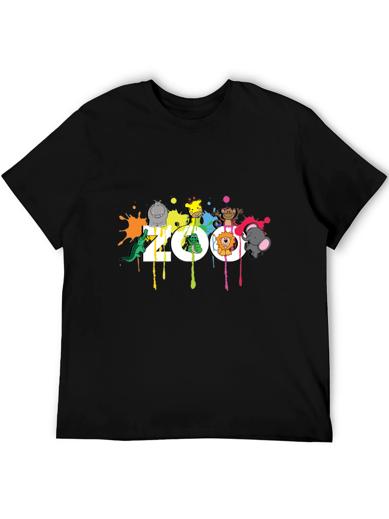 Zoo Animal Graphic Black T-Shirt