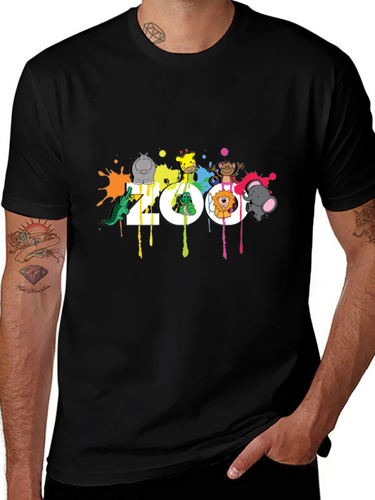 Zoo Animal Graphic Black T-Shirt