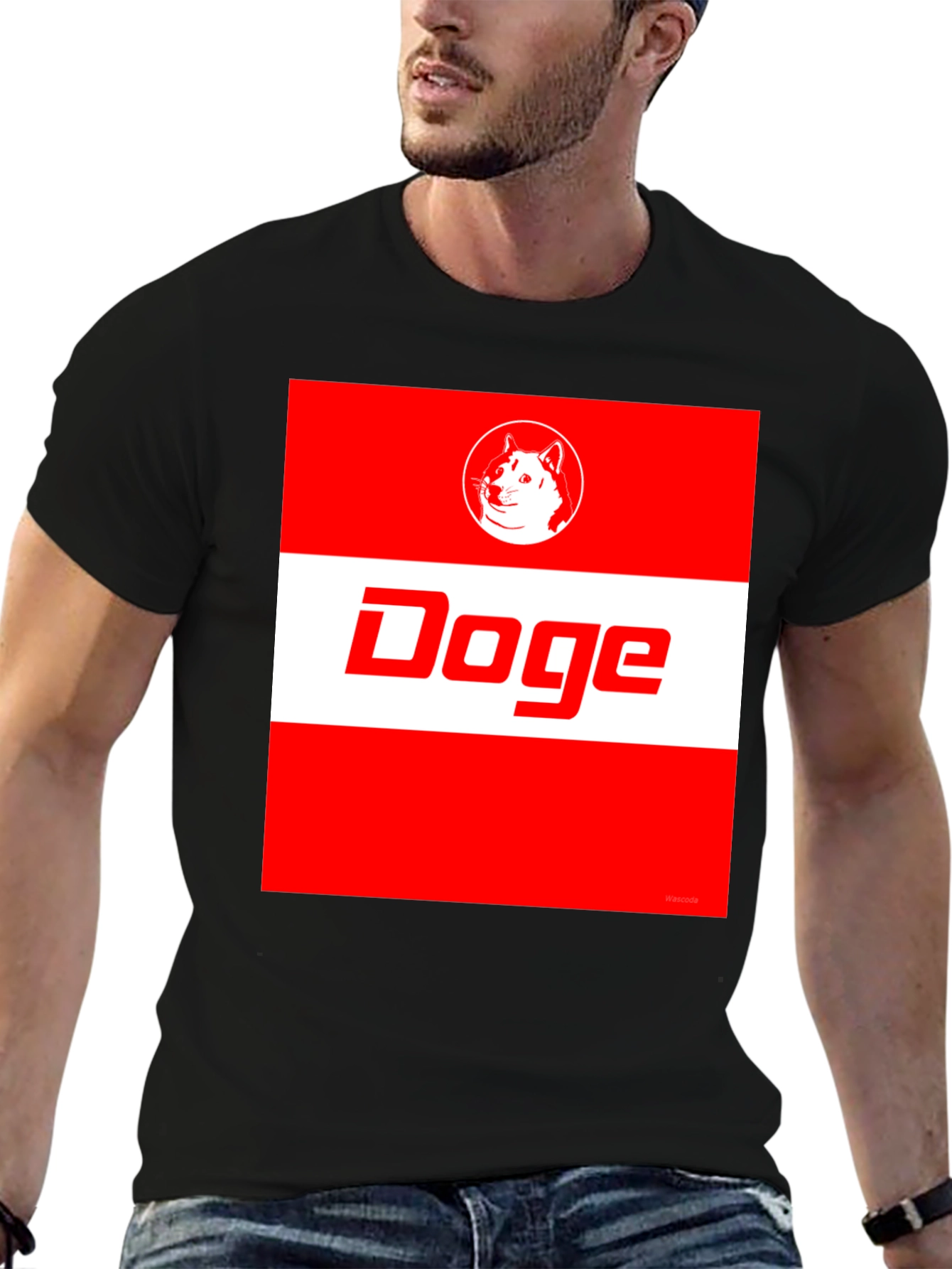 Doge Meme T-Shirt: Red & White Graphic Tee