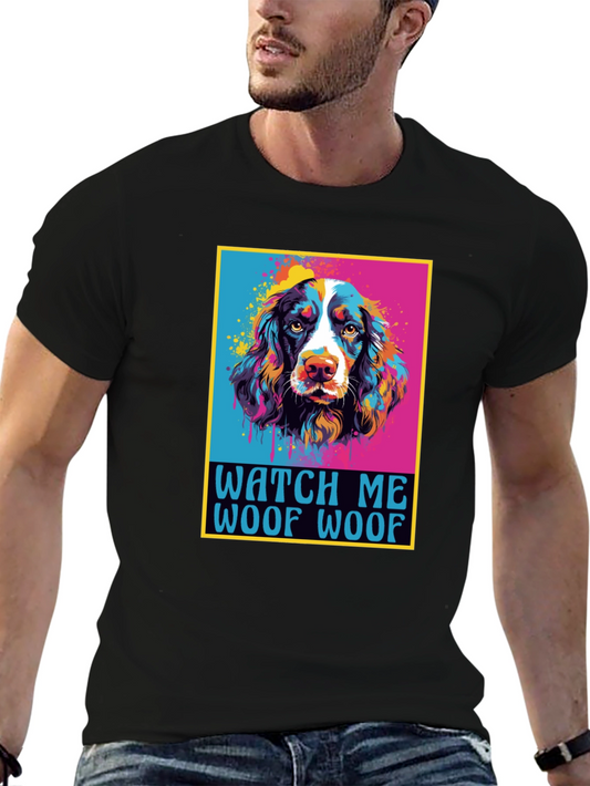 Watch Me Woof Colorful Dog T-Shirt