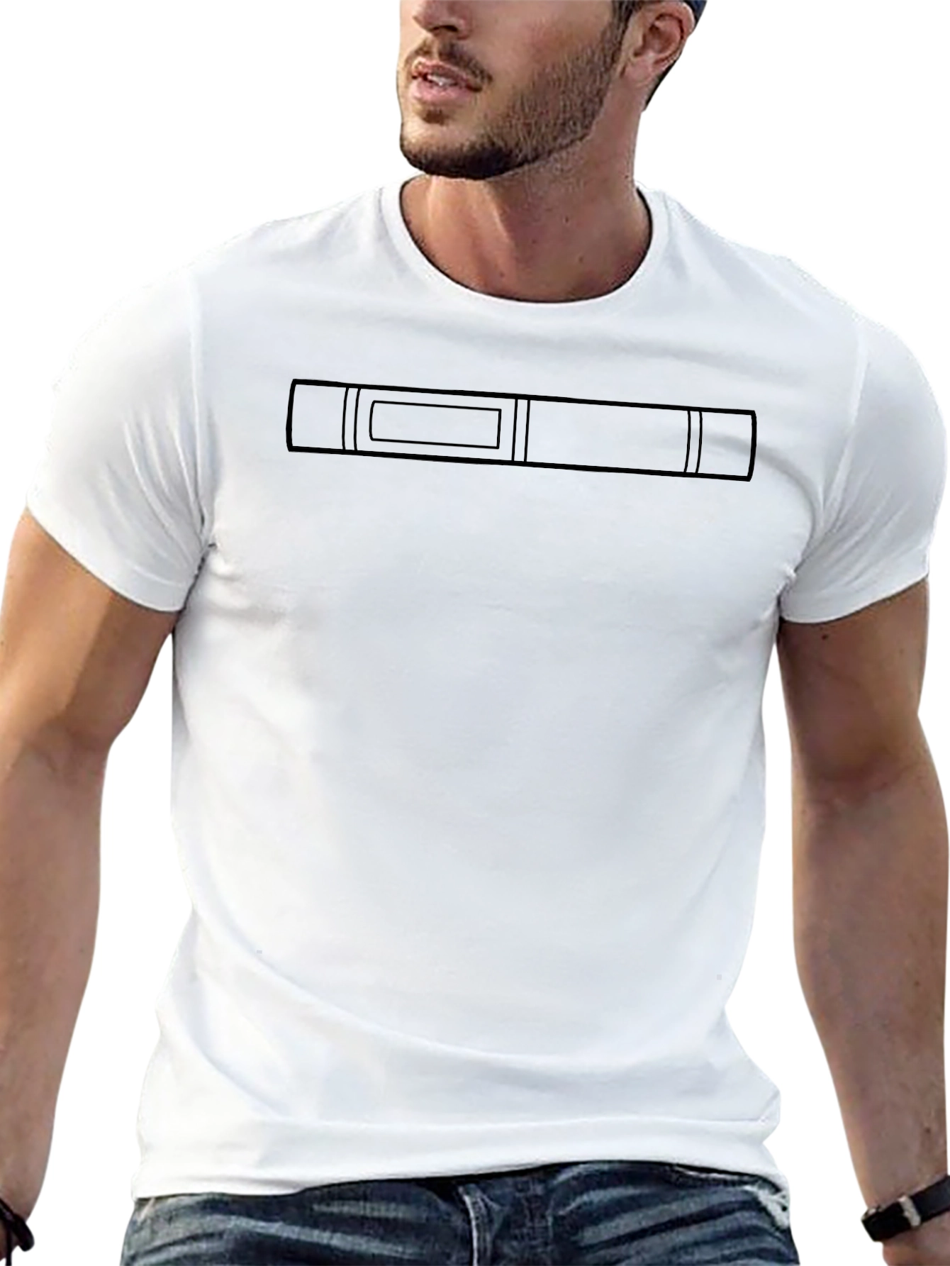 Minimalist Black T-Shirt with Graphic Detail
