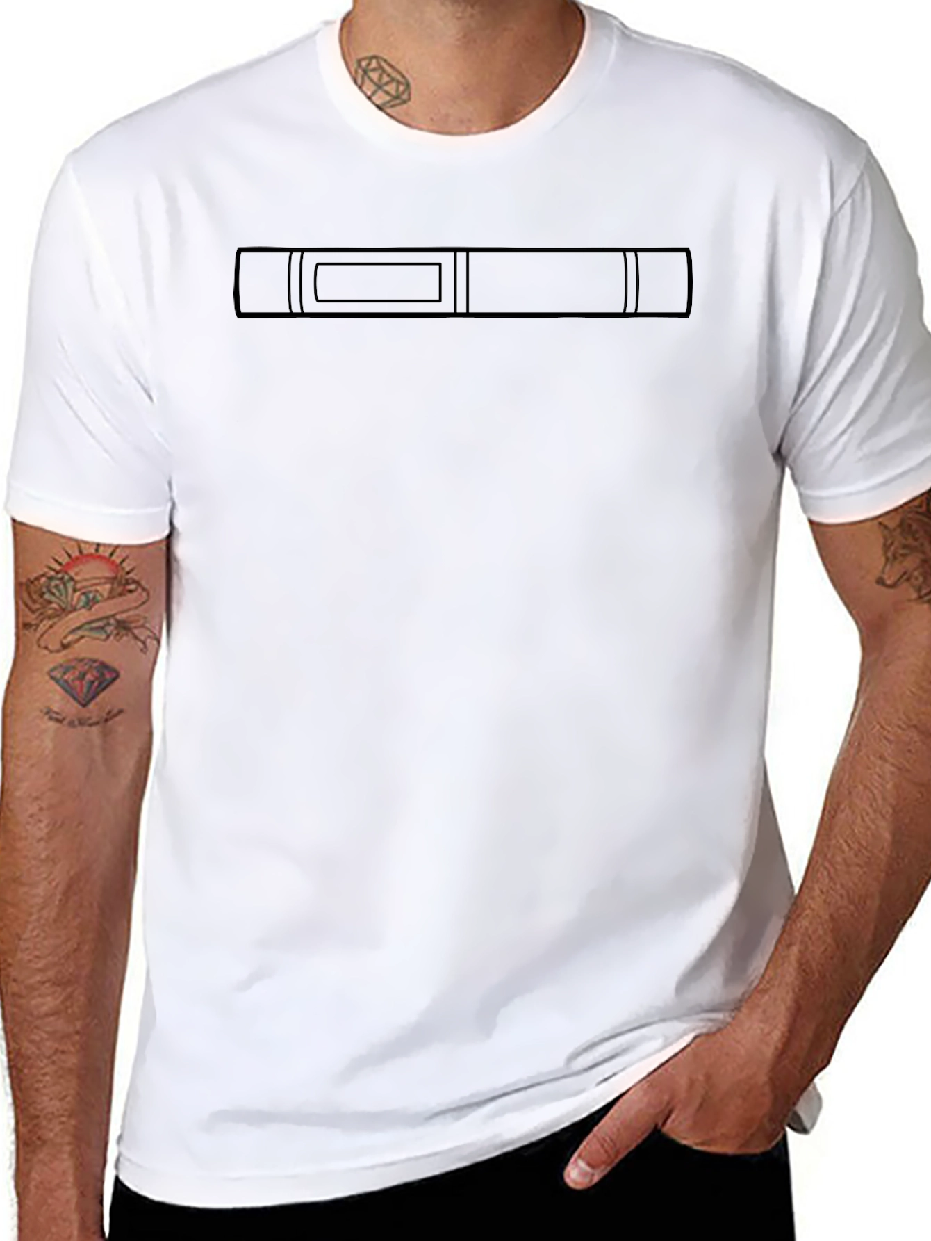 Minimalist Black T-Shirt with Graphic Detail