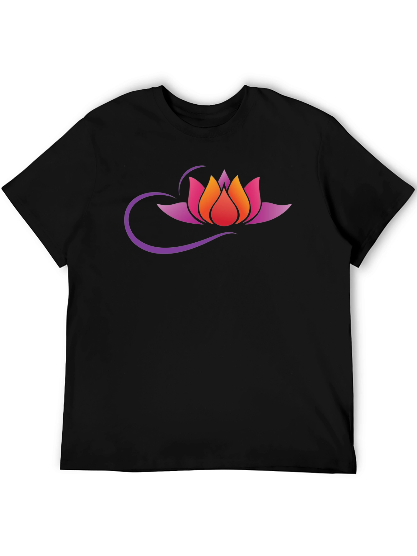 Lotus Flower Graphic T-Shirt - Black