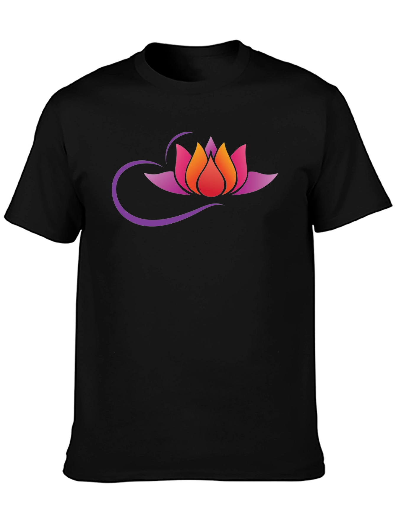 Lotus Flower Graphic T-Shirt - Black