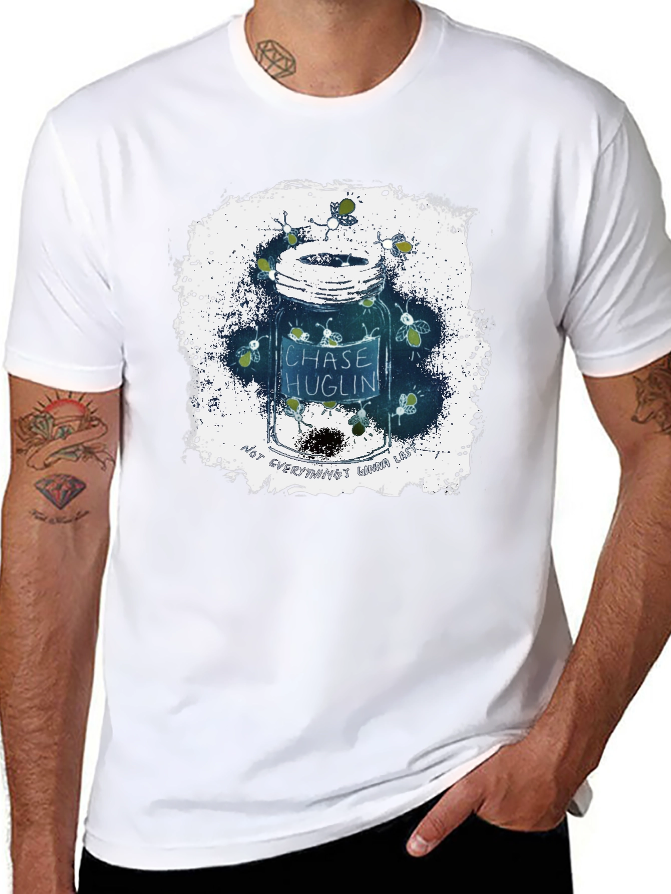 Fireflies in Jar Graphic T-Shirt - Black
