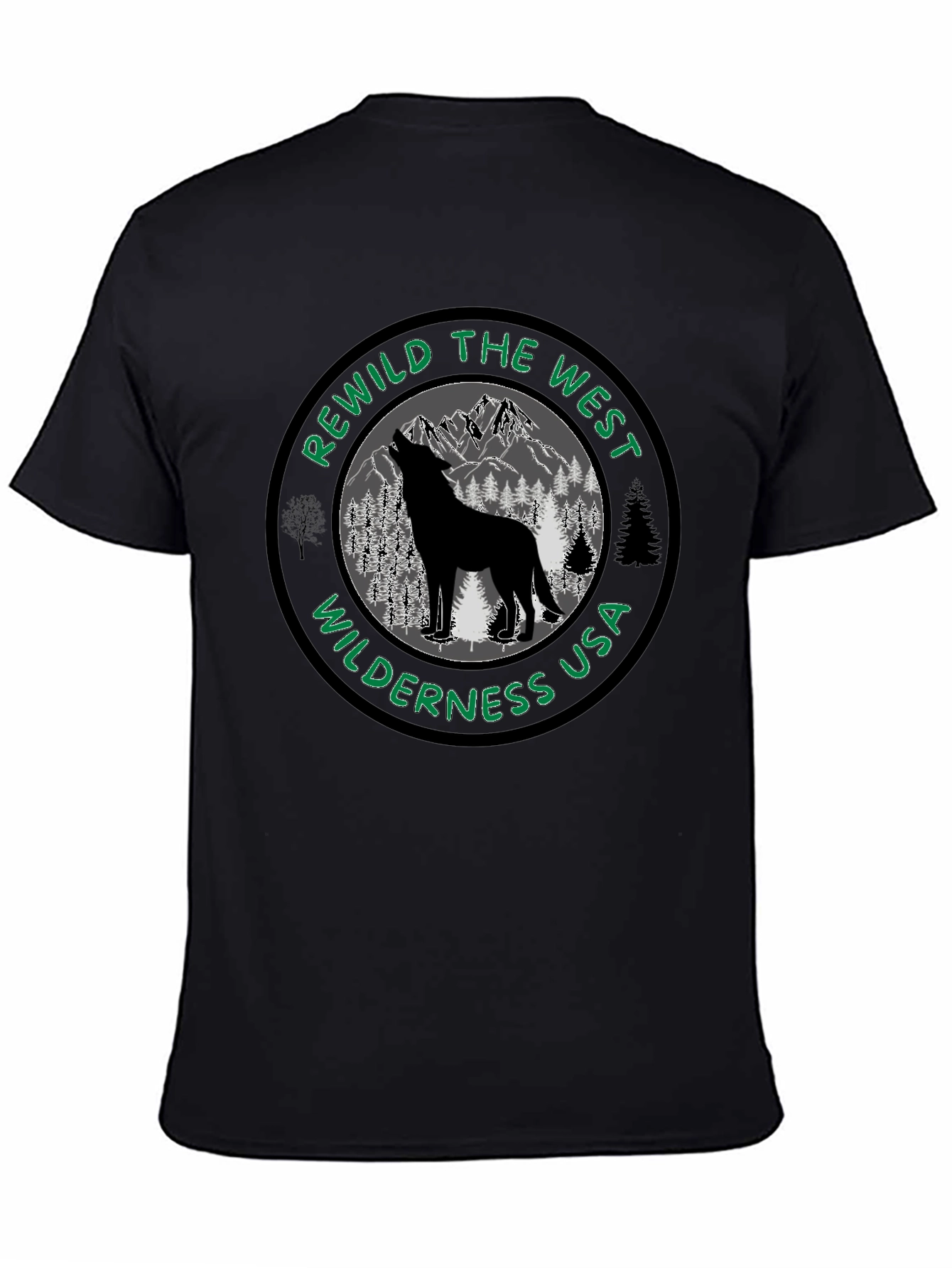 Rewild the West Wilderness USA Black T-Shirt