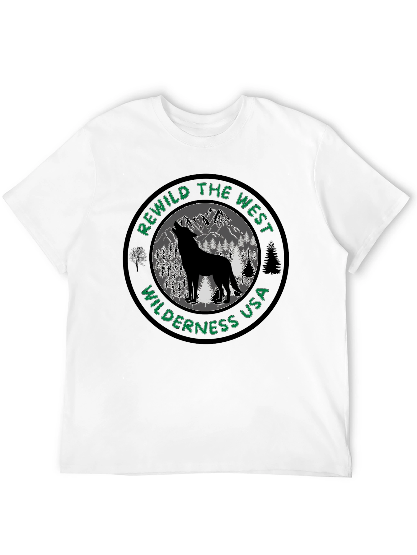 Rewild the West Wilderness USA Black T-Shirt