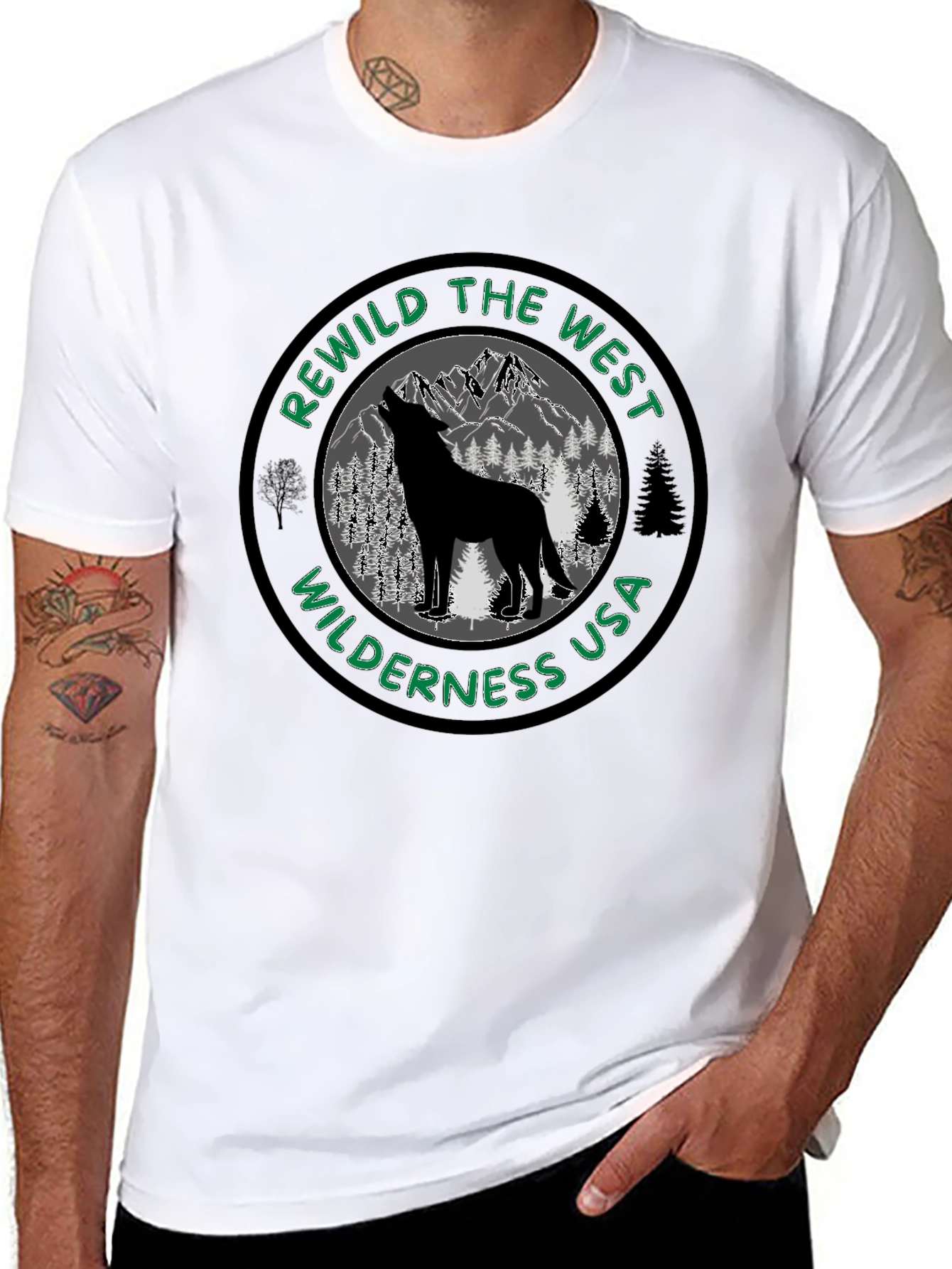 Rewild the West Wilderness USA Black T-Shirt