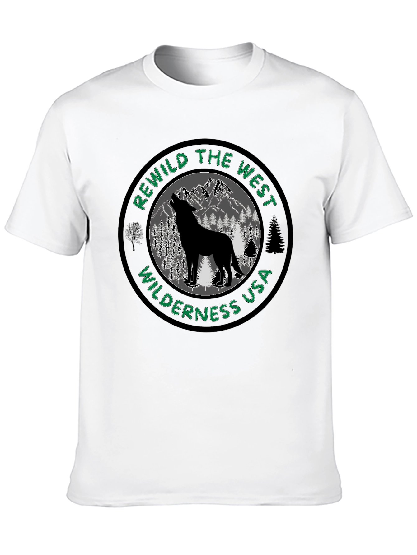 Rewild the West Wilderness USA Black T-Shirt