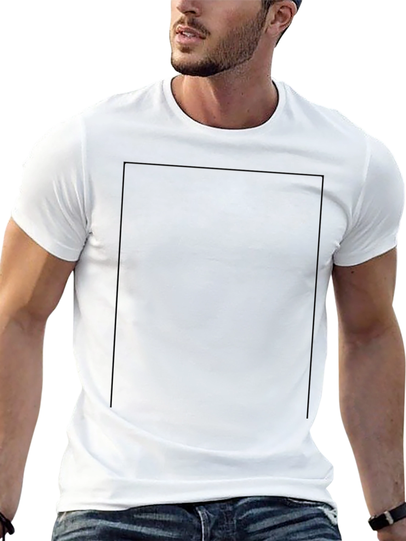 Mens Solid Black Crew Neck T-Shirt