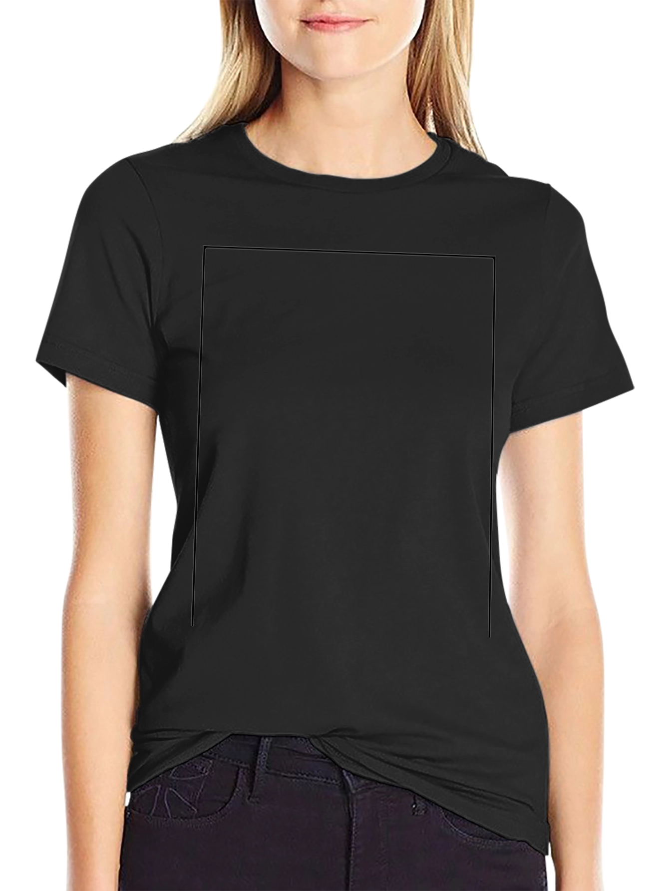 Mens Solid Black Crew Neck T-Shirt