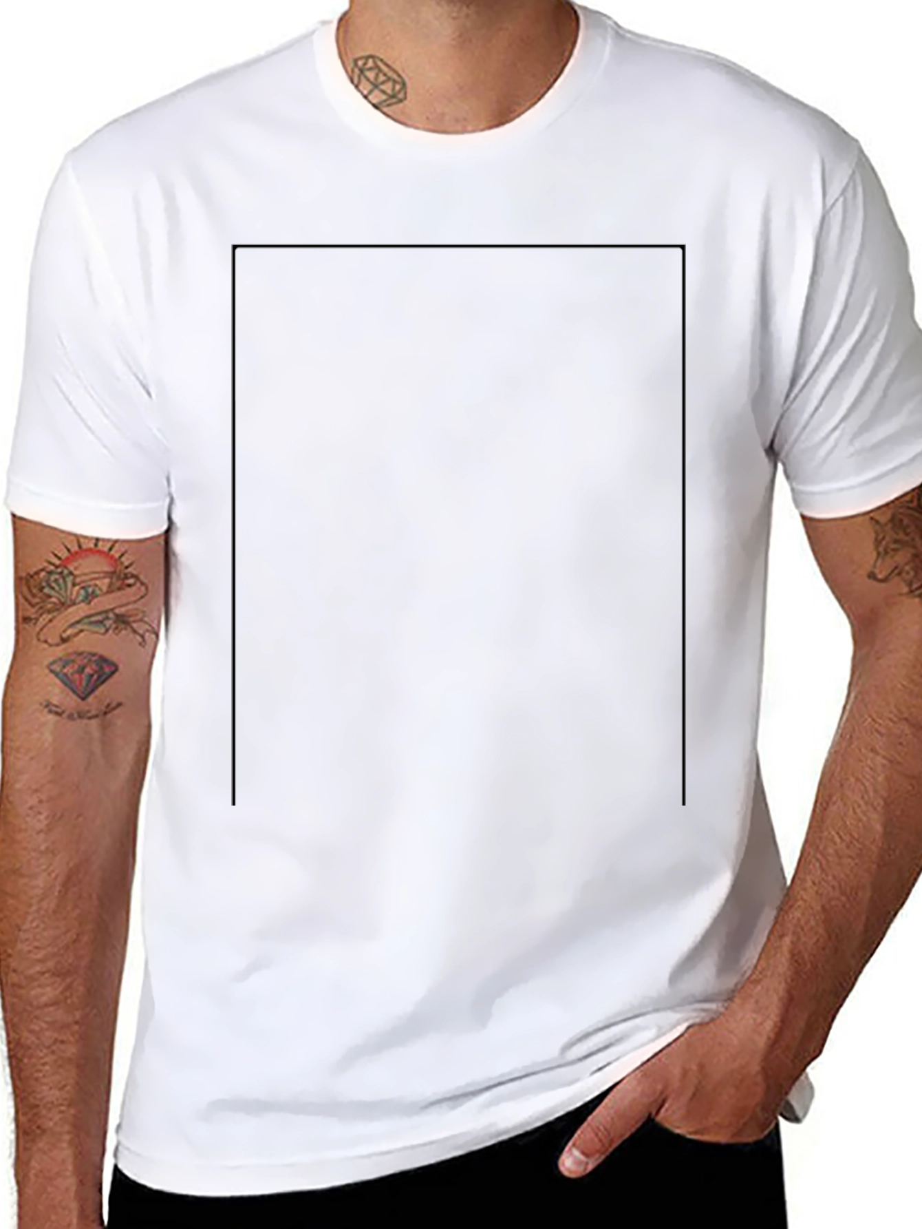 Mens Solid Black Crew Neck T-Shirt