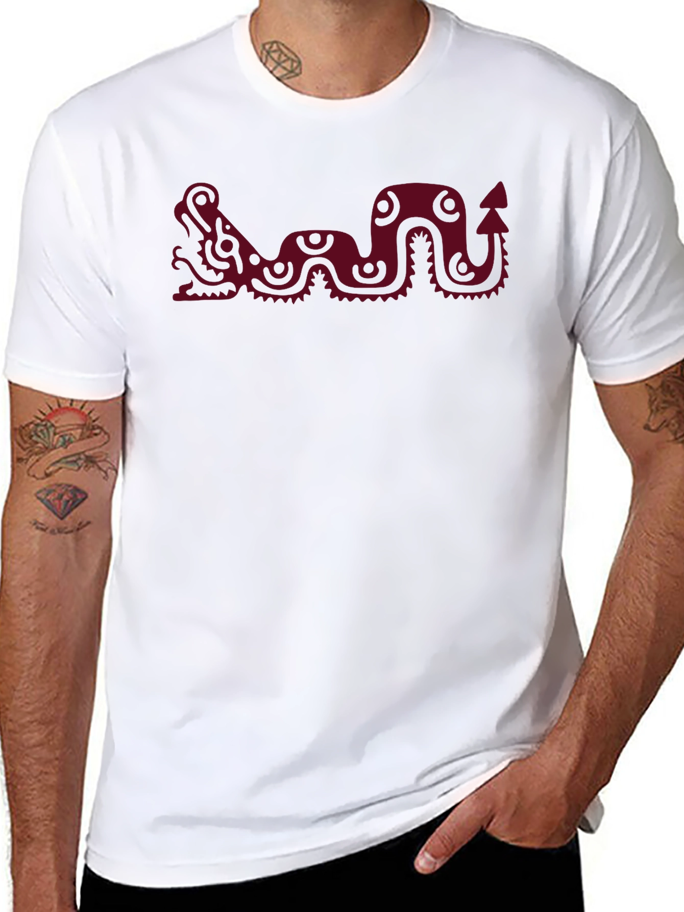 Aztec Dragon Graphic Tee - Stylish Cotton T-Shirt