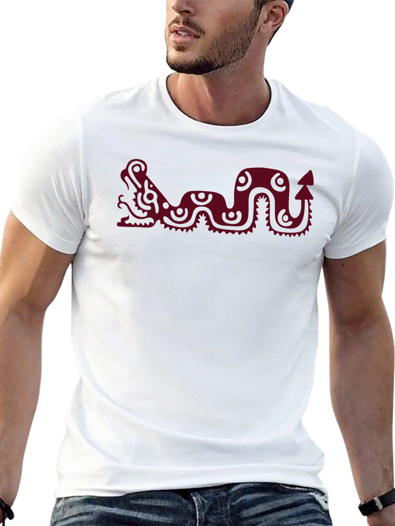 Aztec Dragon Graphic Tee - Stylish Cotton T-Shirt