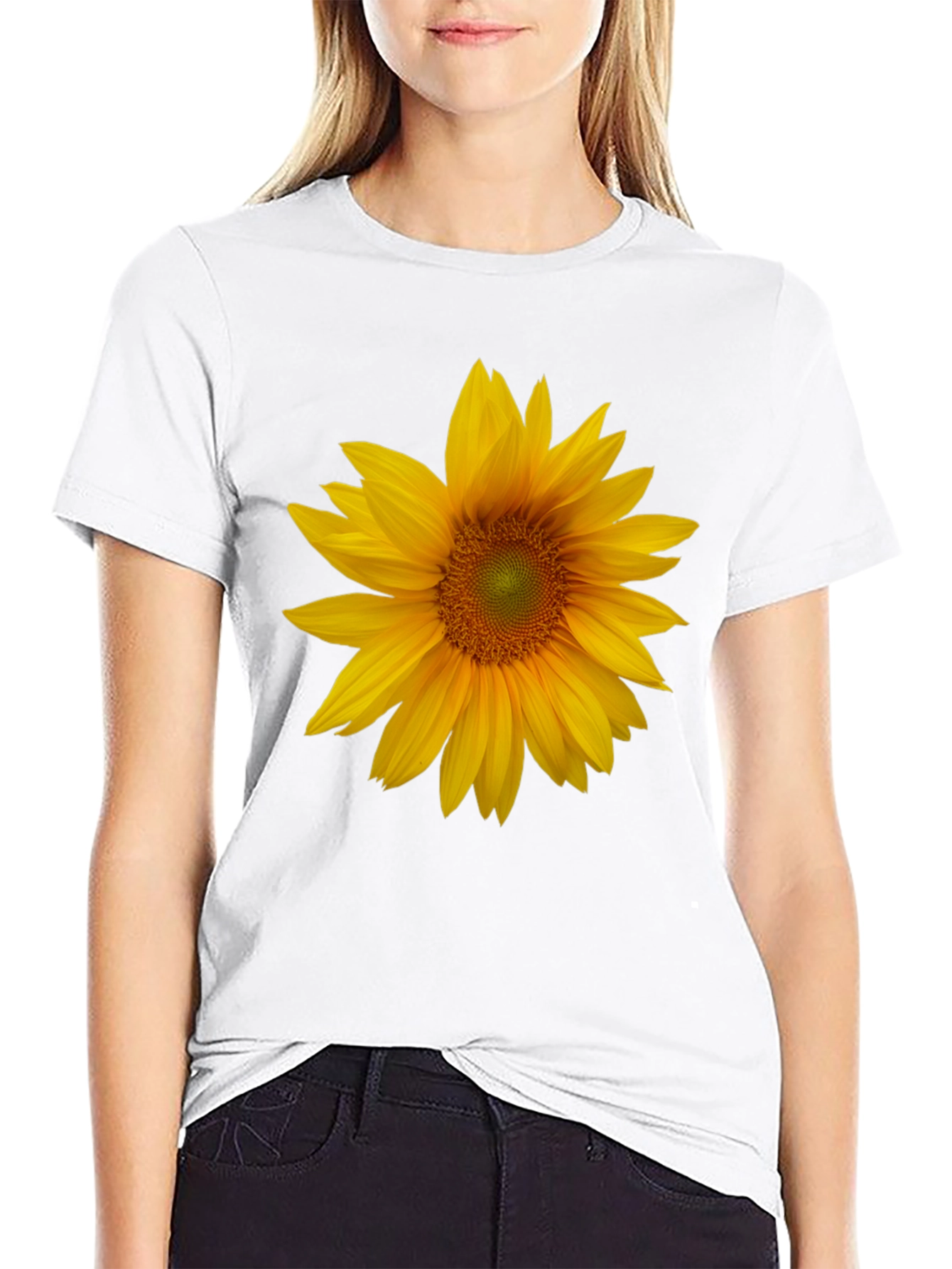 Sunflower Graphic Tee - Black Cotton Blend