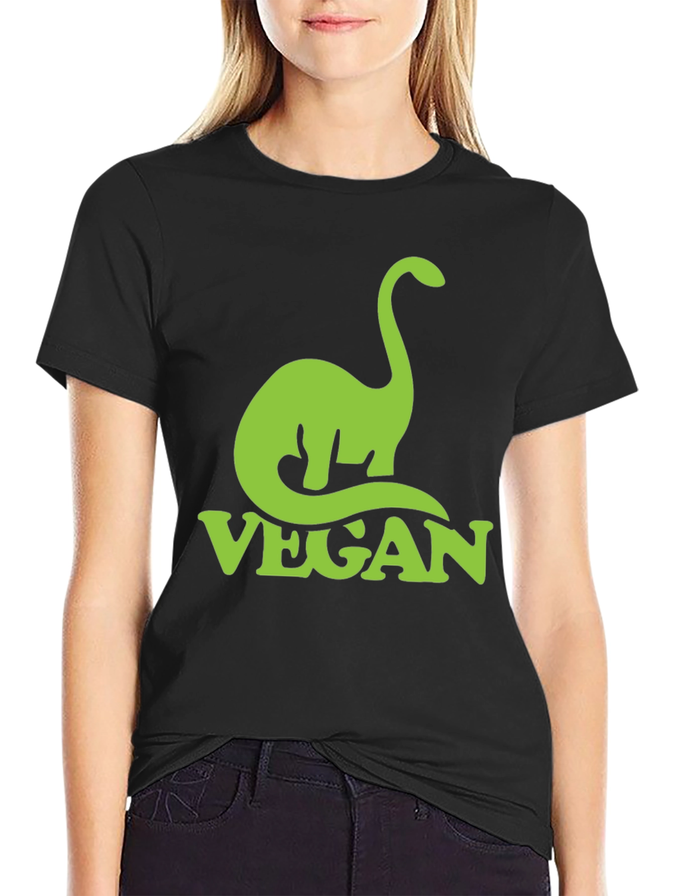 Vegan Dinosaur T-Shirt - Green Graphic Tee