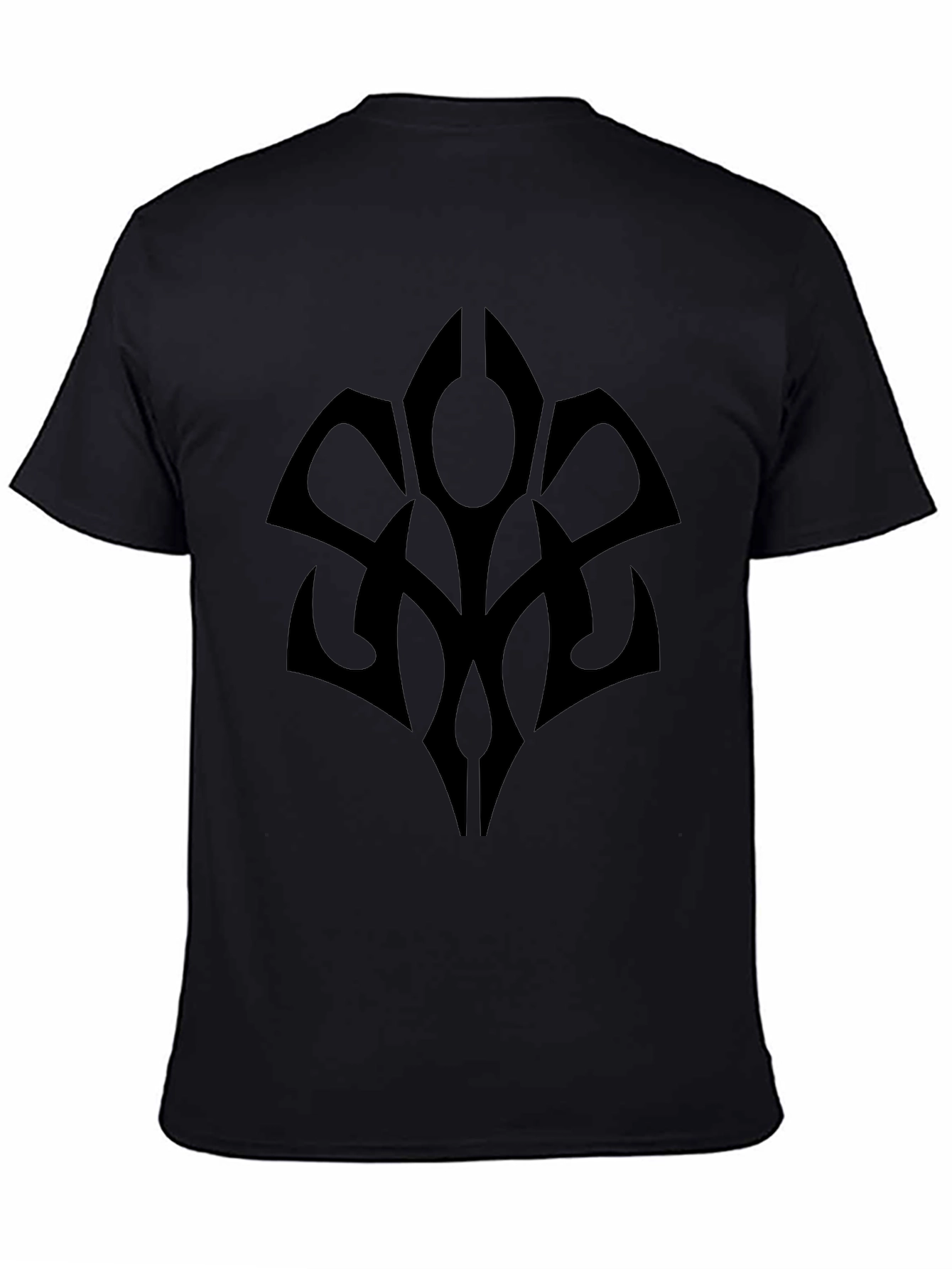 Black T-Shirt with Abstract Tribal Design