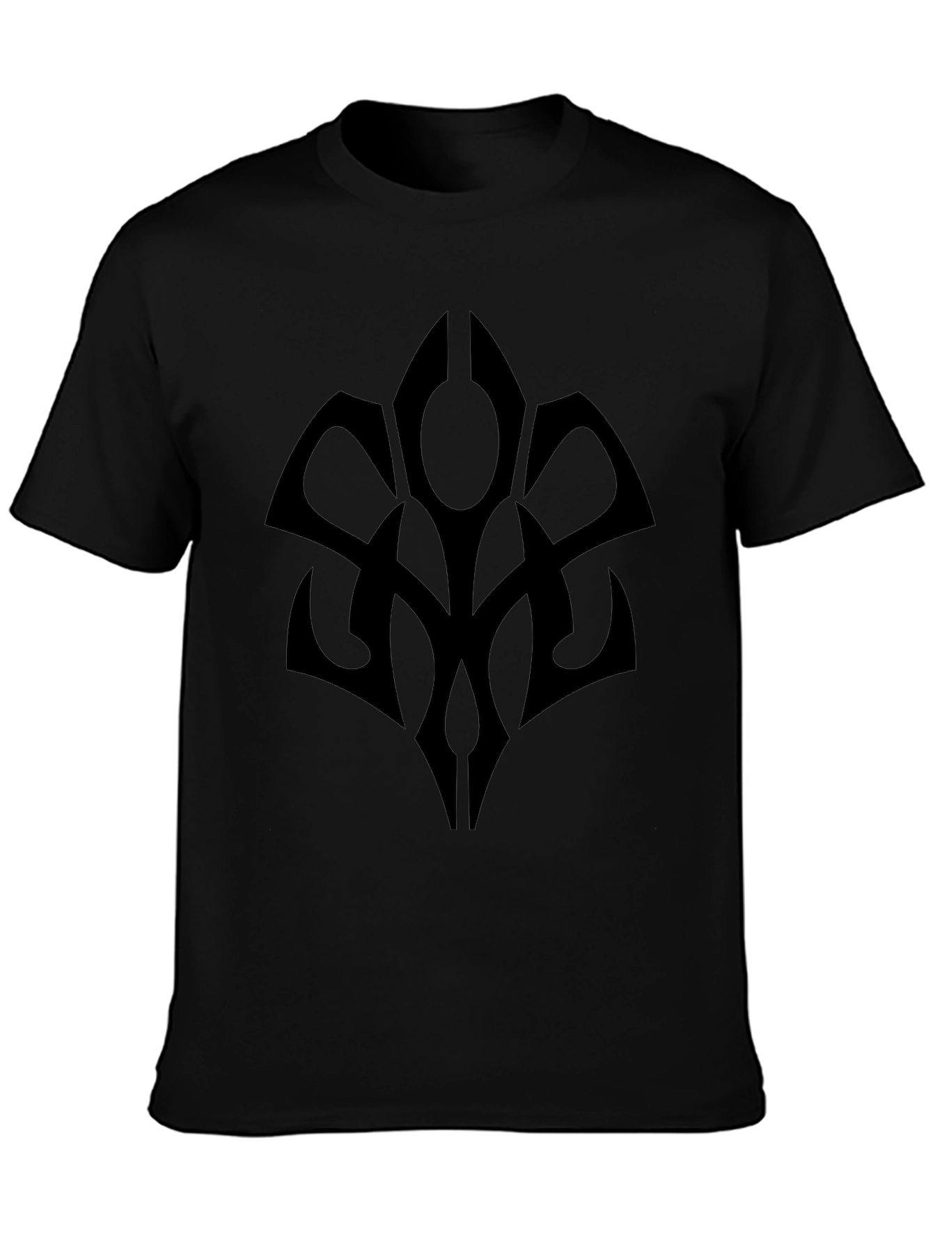 Black T-Shirt with Abstract Tribal Design