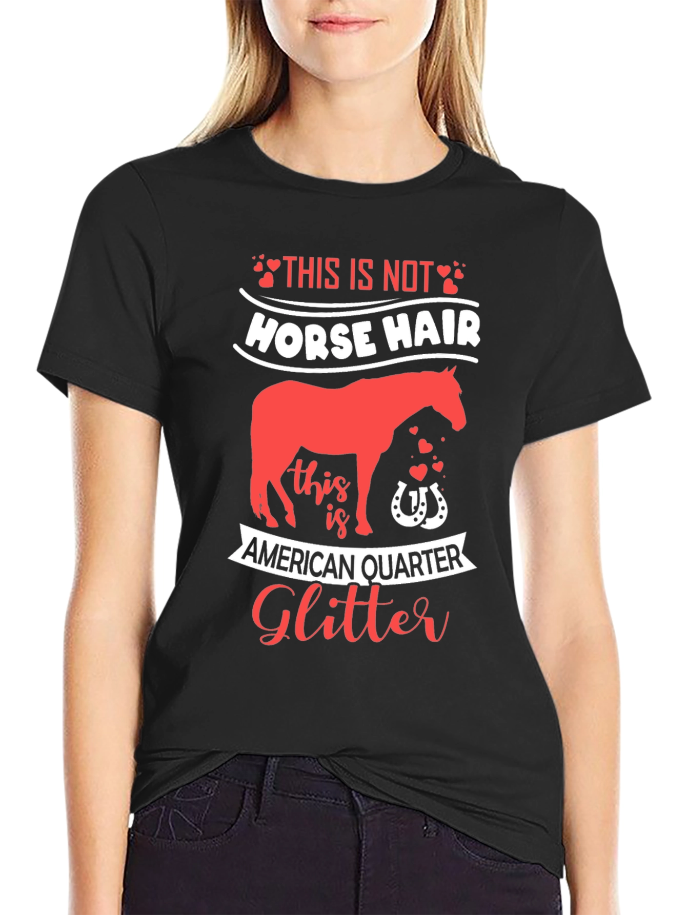 Horse Glitter Graphic T-Shirt