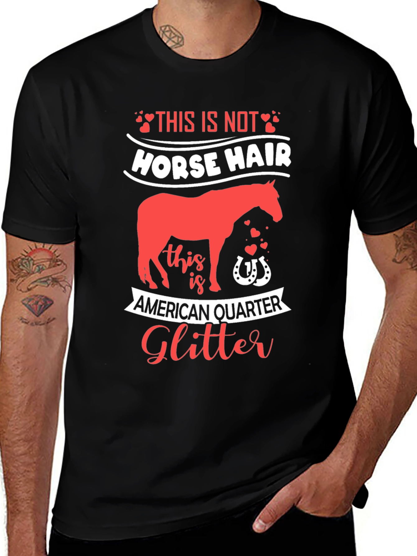 Horse Glitter Graphic T-Shirt