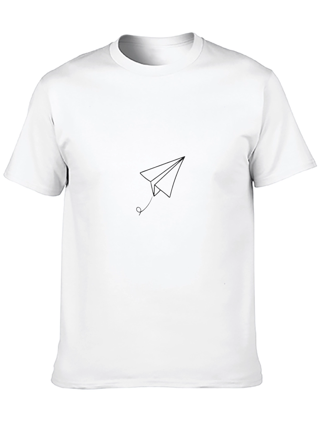 Minimalist Black Tee with Paper Airplane Design