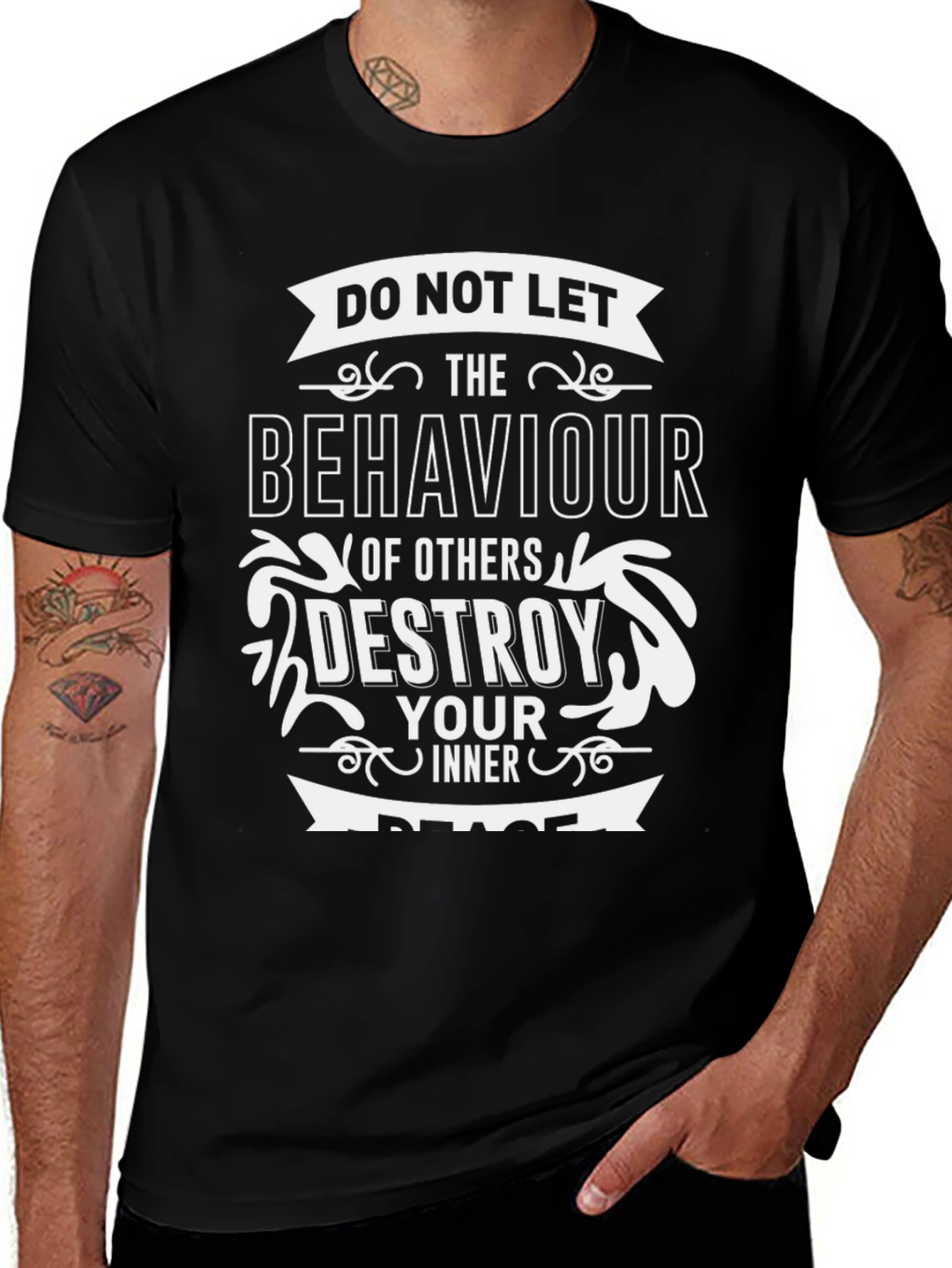 Inspirational Inner Peace Black T-Shirt