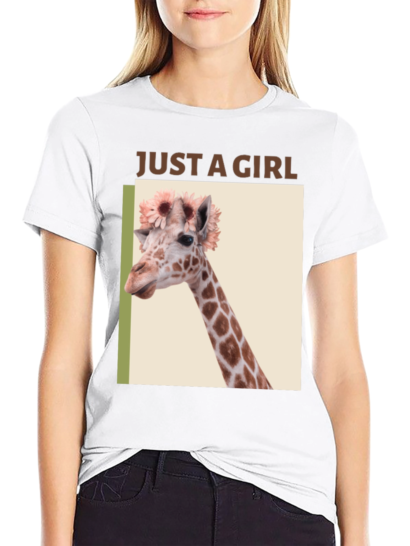 Giraffe Flower Crown Graphic Tee