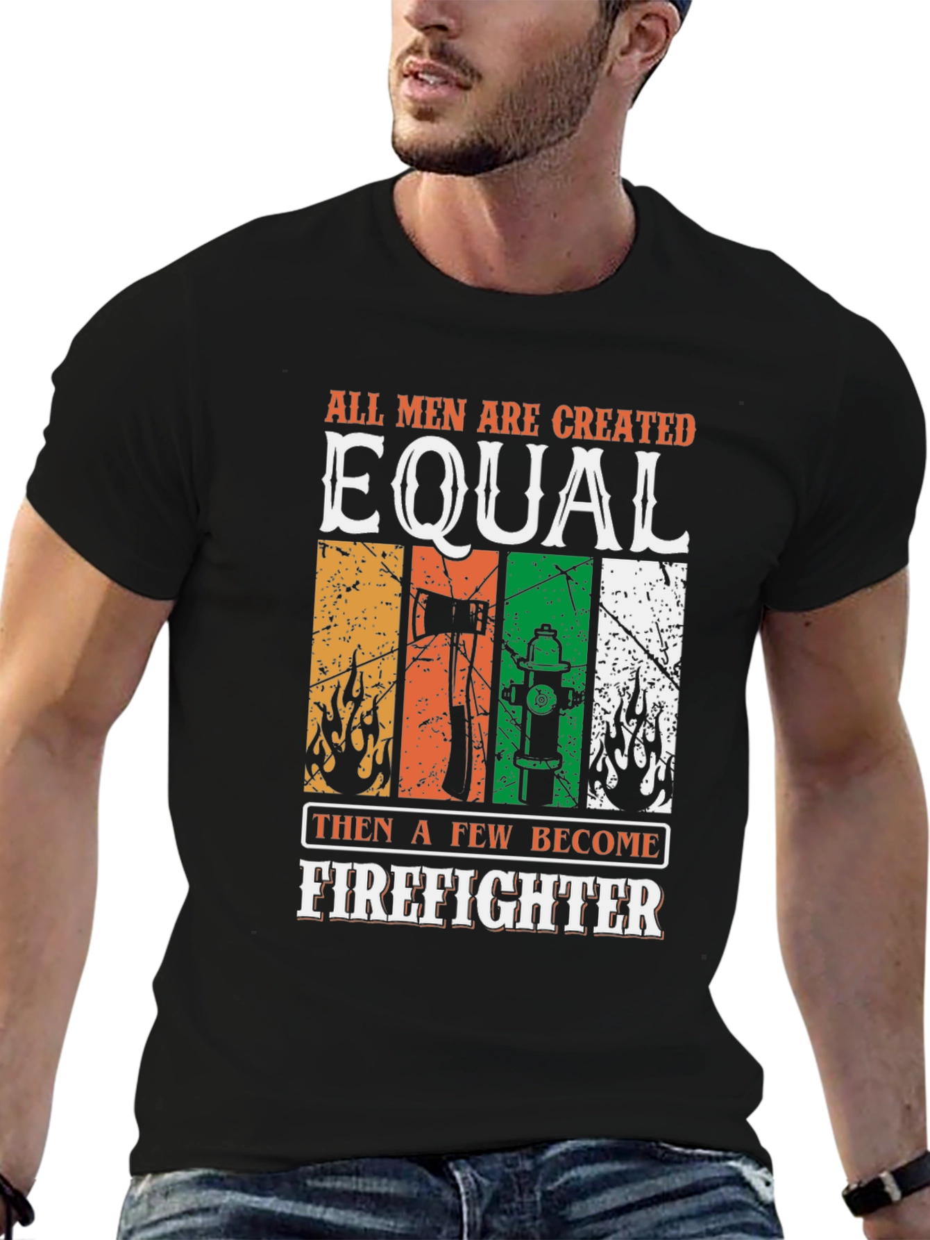 Firefighter Graphic Tee - Mens Black T-Shirt