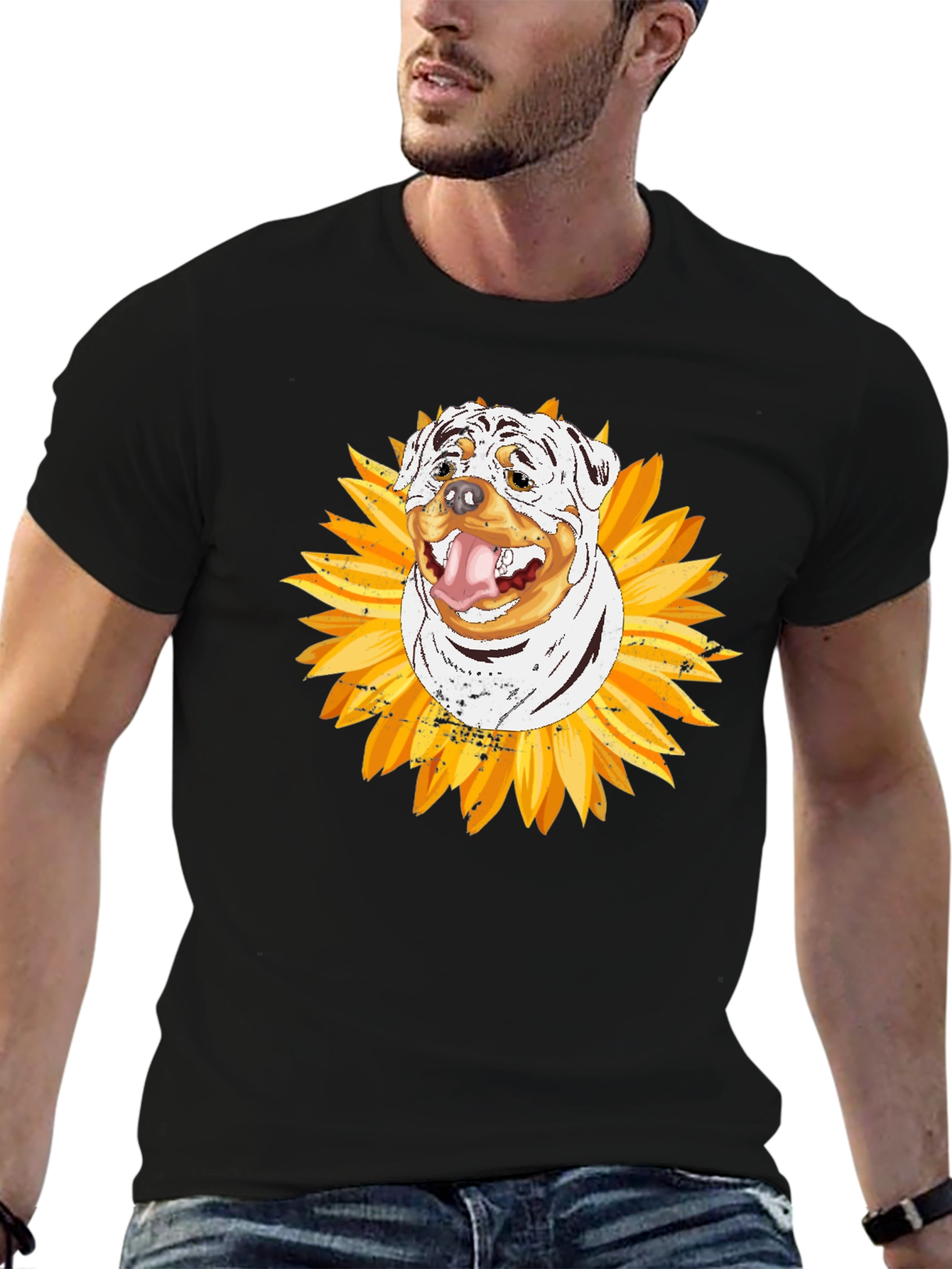 Rottweiler Sunflower Graphic Tee