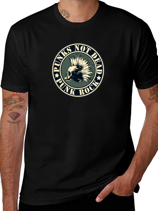 Punks Not Dead Skull Graphic T-Shirt - Rock Tee