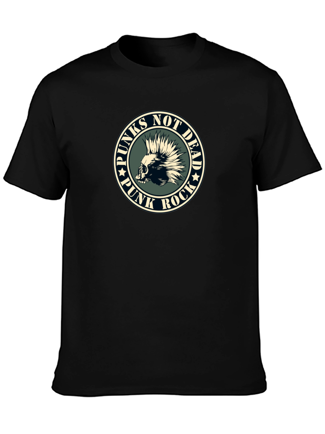 Punks Not Dead Skull Graphic T-Shirt - Rock Tee