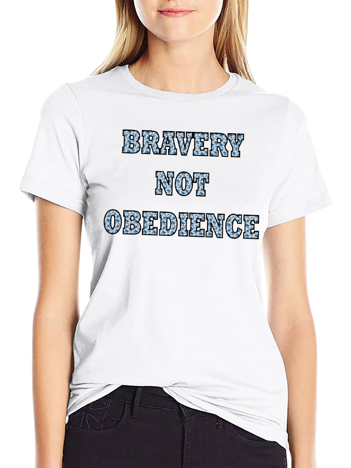 Bravery Not Obedience Graphic T-Shirt - Black