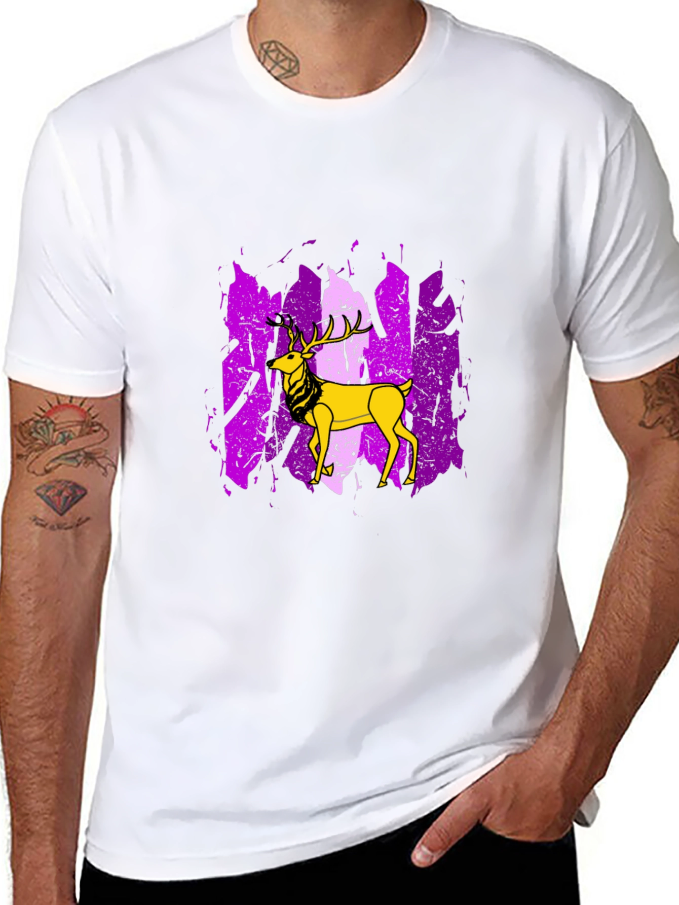 Deer Graphic Tee - Mens Black T-Shirt
