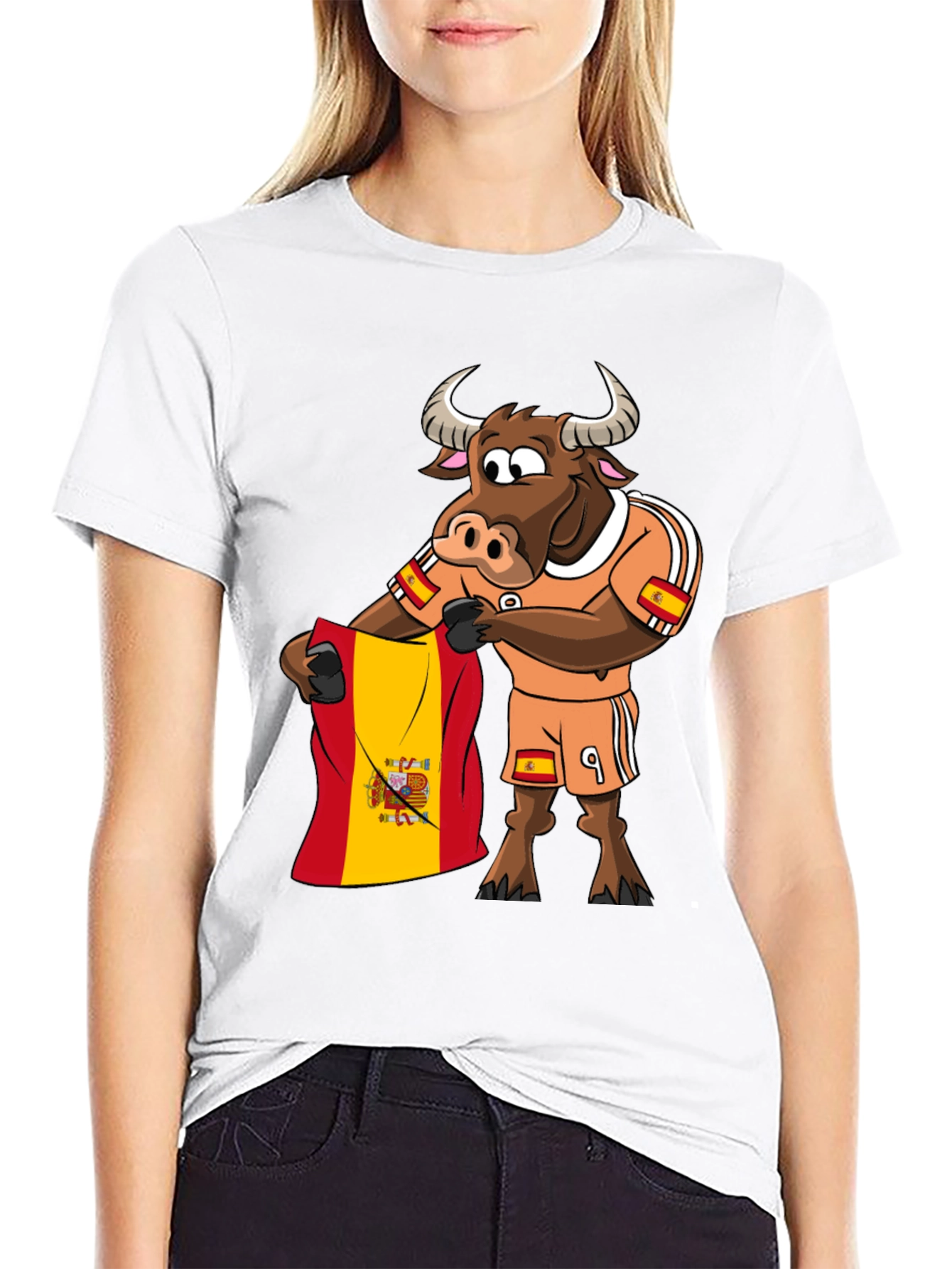 Spain Bull T-Shirt Funny Soccer Fan Tee