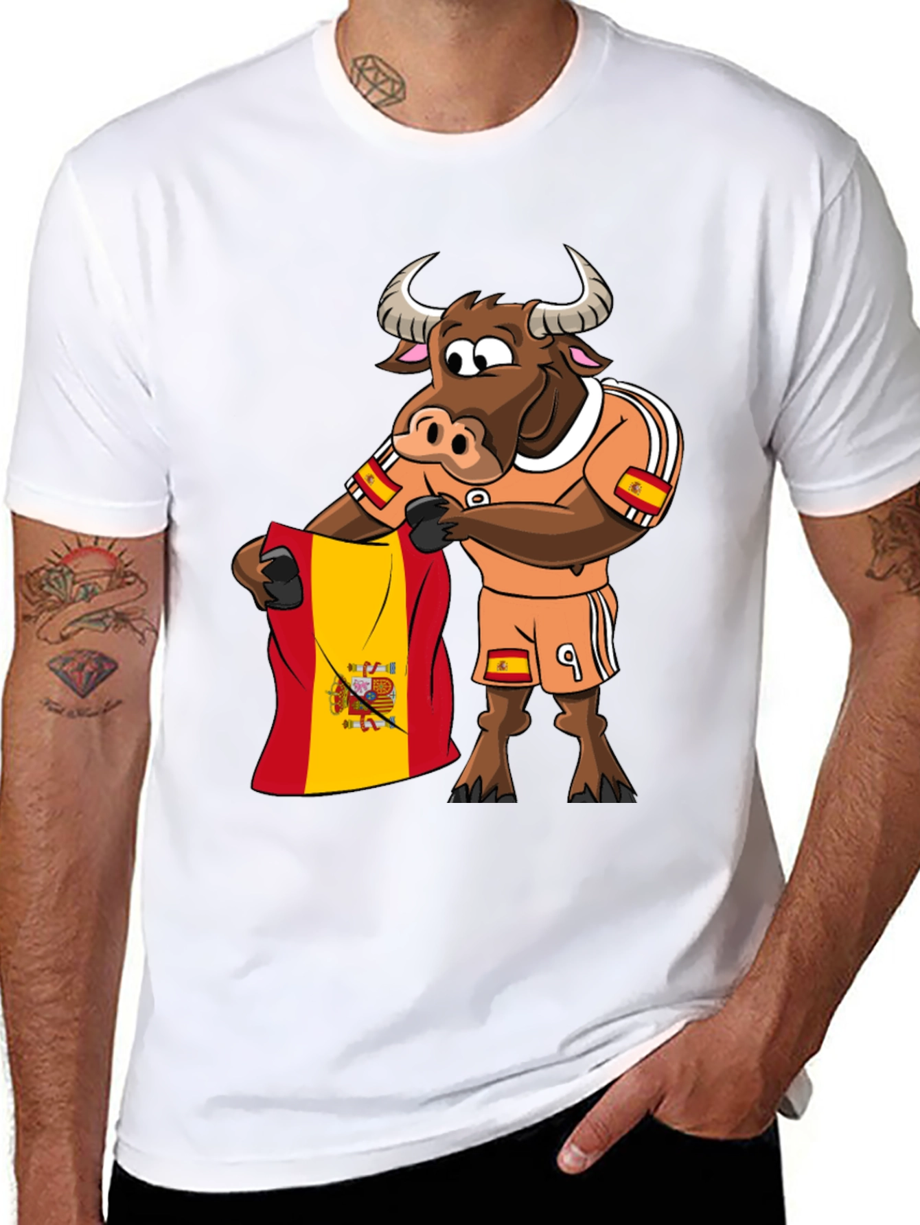 Spain Bull T-Shirt Funny Soccer Fan Tee