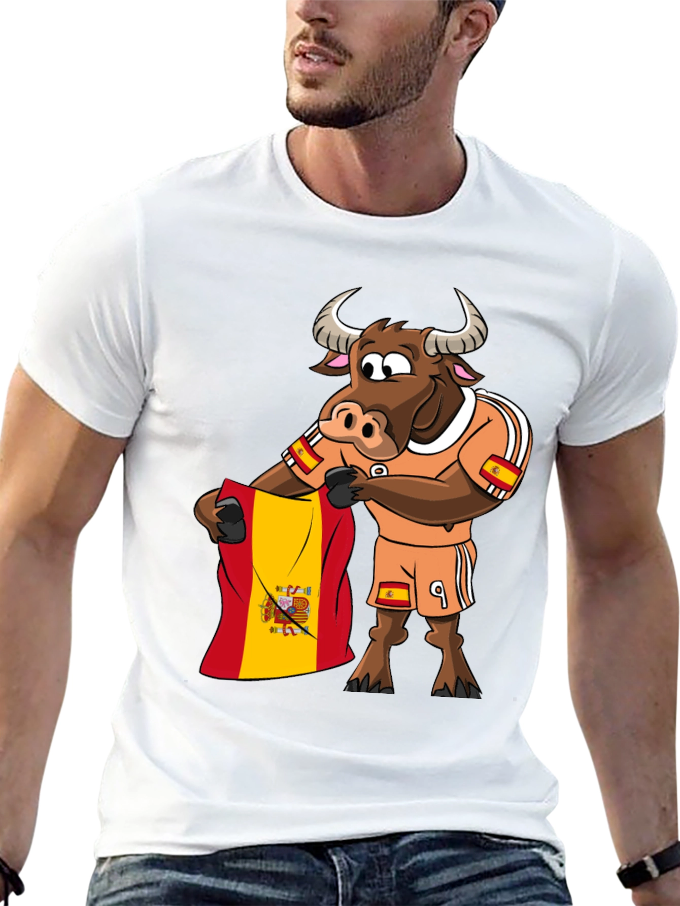 Spain Bull T-Shirt Funny Soccer Fan Tee